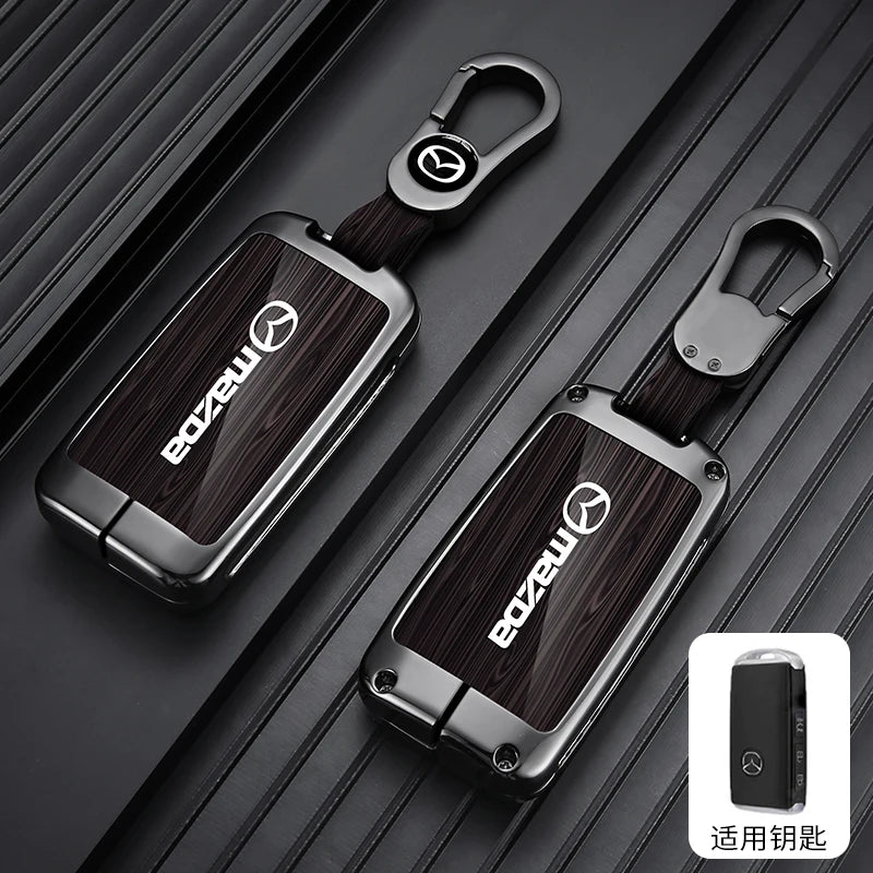 For Mazda 3 6 Alexa Leather Car Smart Key Case Cover