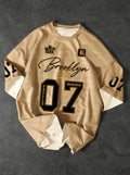 Mens brooklyn no.7 graphic t shirt American Casual Digital Print T Shirt Summer