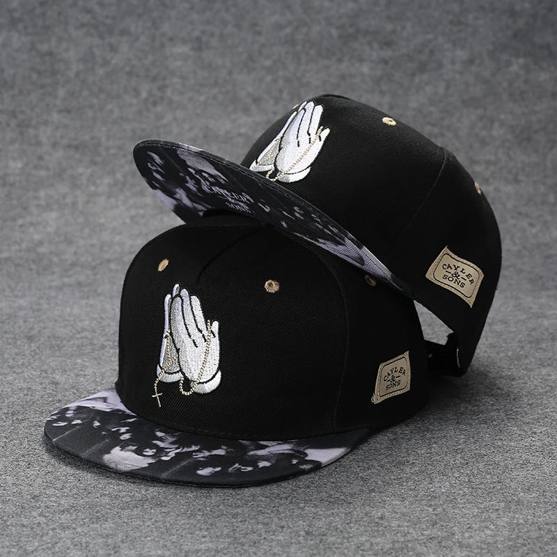 Funky Men's Letter Embroidery Tide All-match Flat Brim Baseball Cap Hip-hop Hat