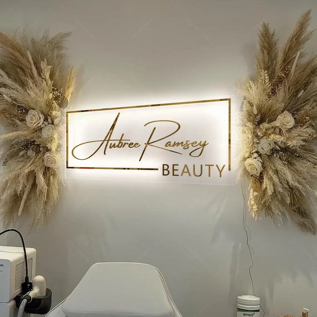 Custom LED Acrylic Metal Sign Business Logo