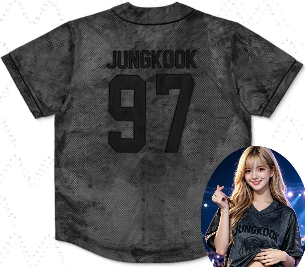 2026 Men Women KPOP V-neck T-shirt Jersey Suitable for Street Dance & BTS Concert