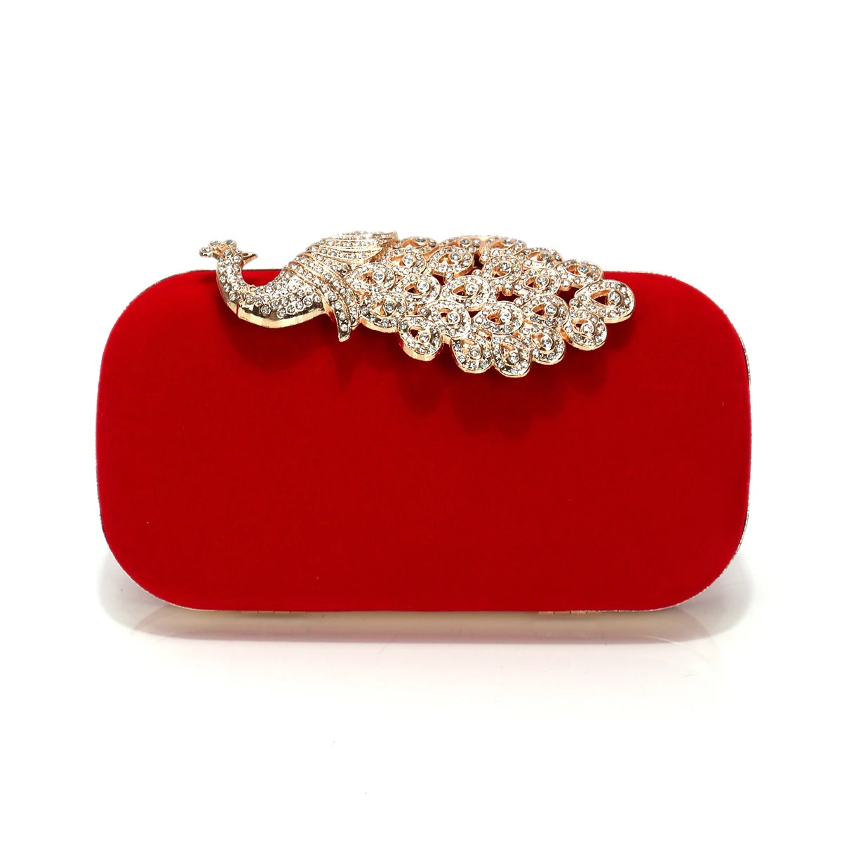 Peacock Metal Velvet Small Clutch Bags Flap Design