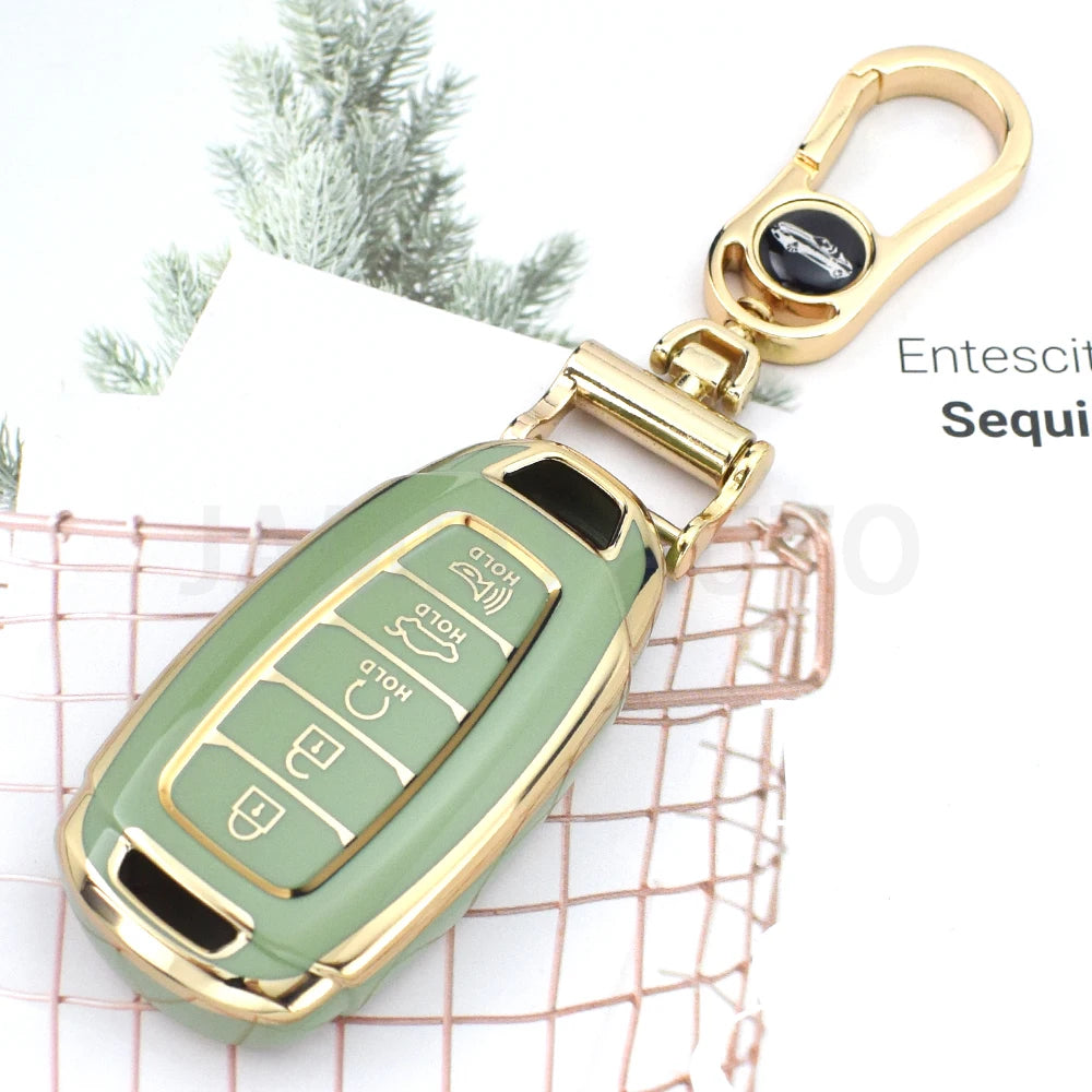 5 Buttons TPU Car Key Cover Case Shell for Hyundai I30 Ix35 Kona Encino Solaris Azera Grandeur Ig Accent TM Palisade Santa Fe