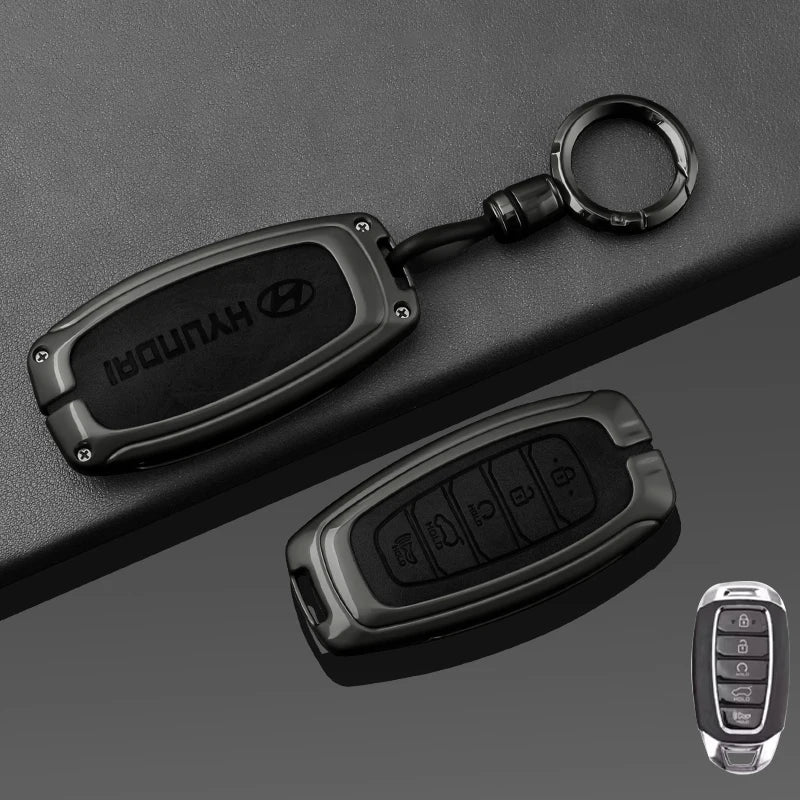 New Leather Car Smart Remote Key Case For Hyundai Performance Elantra GT Kona Santa Fe Veloster Auto Styling Protect Cover Shell