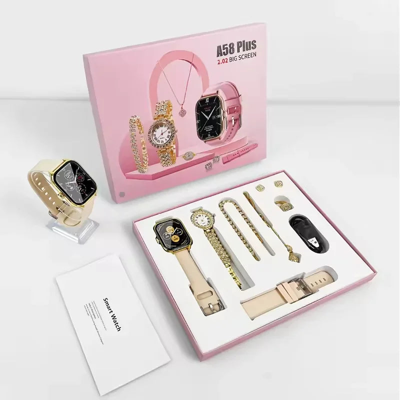 2026 Smart Watch 8 in 1 Necklace Earrings Bracelet Ring Valentine gift set
