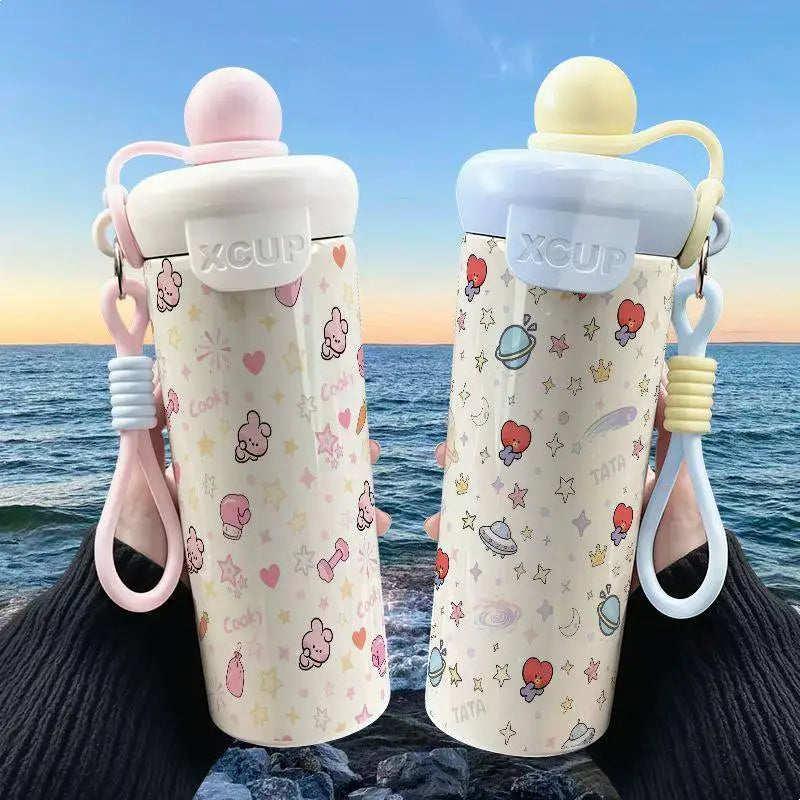 Cute Cartoon Bt21 600Ml Large Capacity Insulated