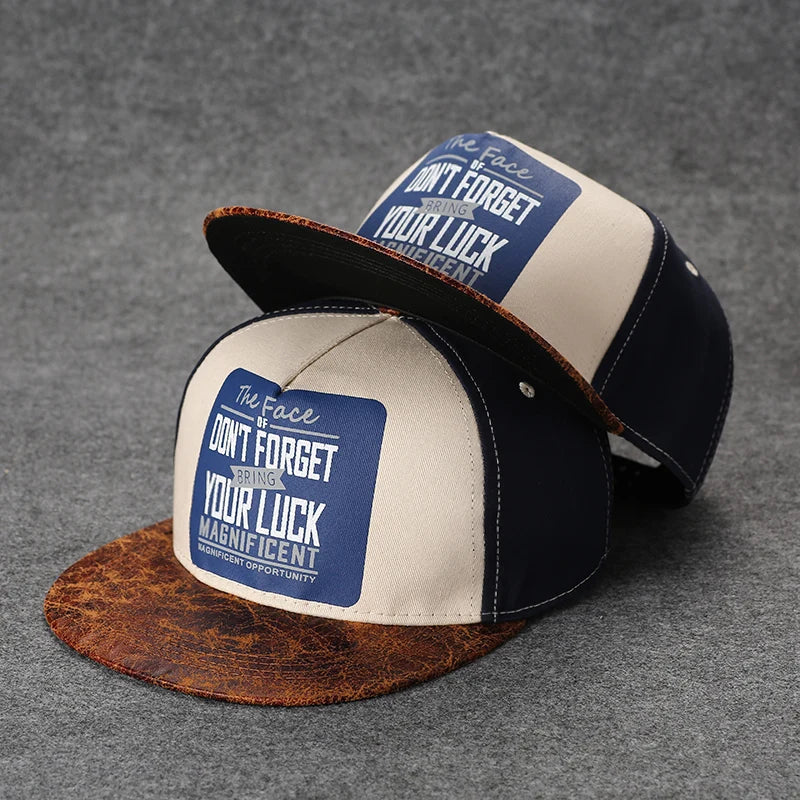 Funky Men's Letter Embroidery Tide All-match Flat Brim Baseball Cap Hip-hop Hat