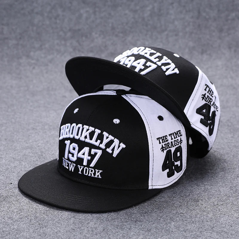 Funky Men's Letter Embroidery Tide All-match Flat Brim Baseball Cap Hip-hop Hat