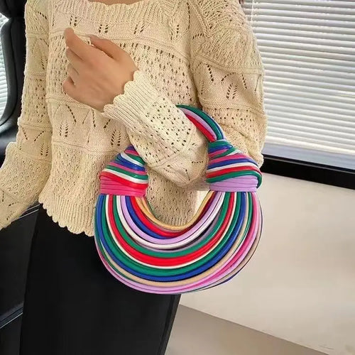 Handbags for Women 2024 New Gold Luxury Designer Brand Handwoven