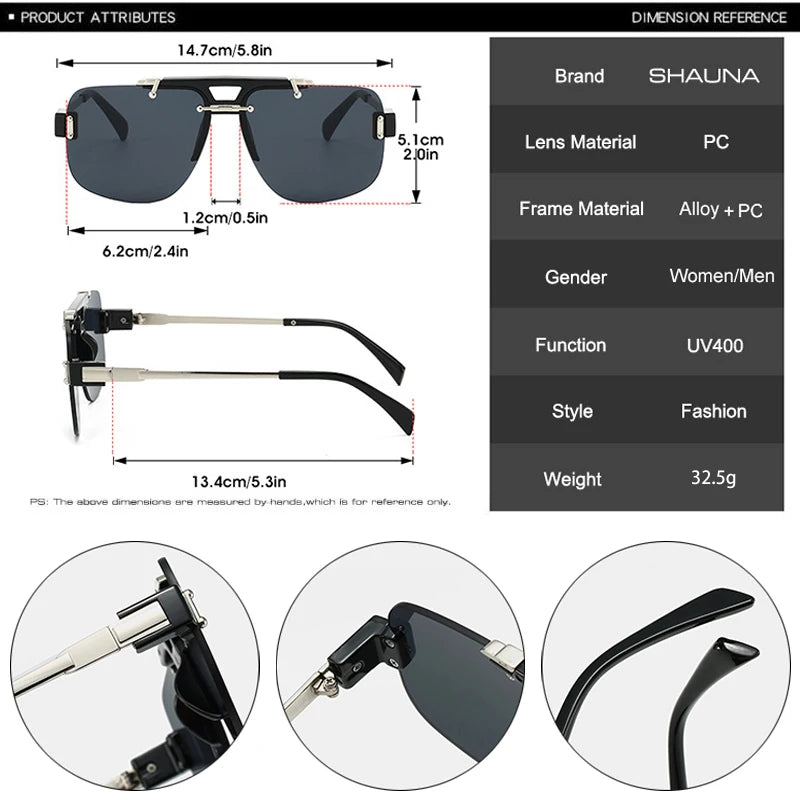 New Square Rimless Sunglasses