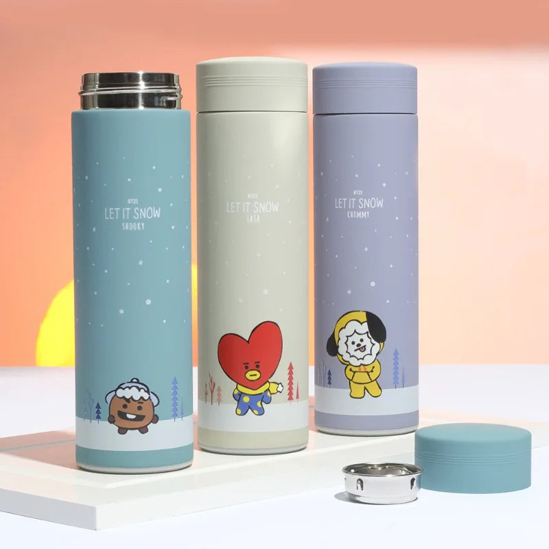 New BT21 Jimmy Cooky Mang High Color Value Student Cartoons Steels Bottles