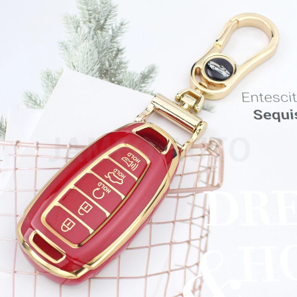 5 Buttons TPU Car Key Cover Case Shell for Hyundai I30 Ix35 Kona Encino Solaris Azera Grandeur Ig Accent TM Palisade Santa Fe