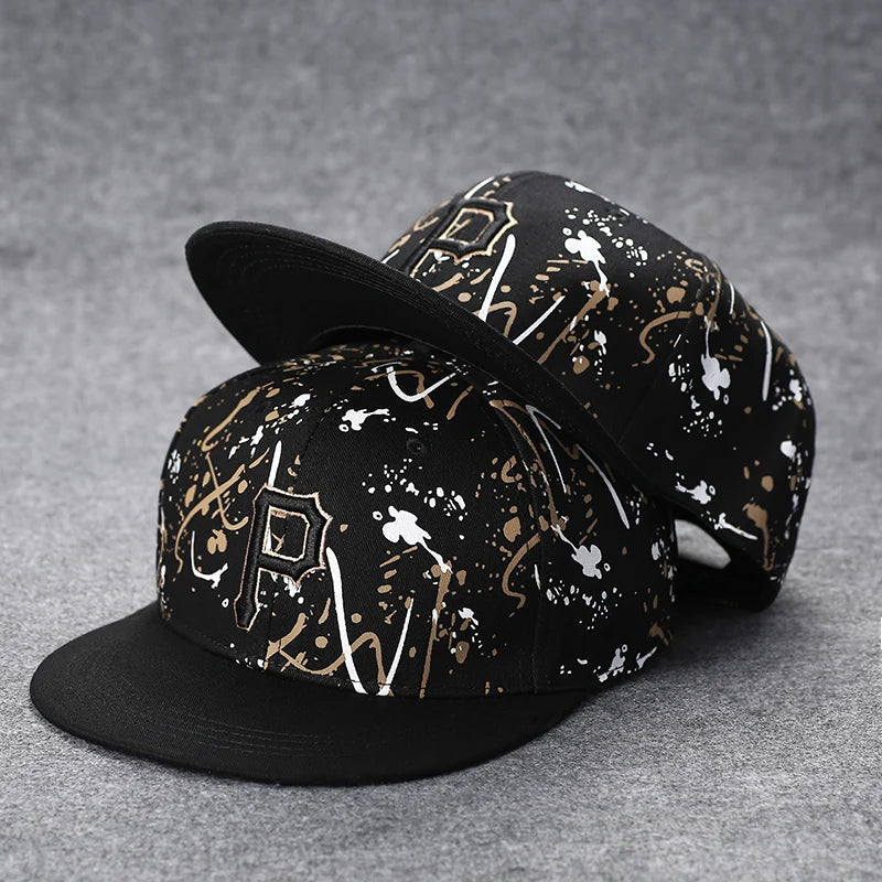 Funky Men's Letter Embroidery Tide All-match Flat Brim Baseball Cap Hip-hop Hat