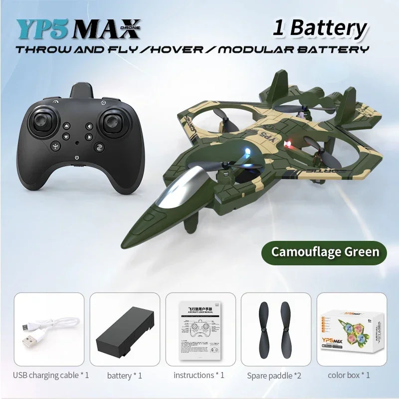 Airplane 2.4G WIFI RC Fighter Stunt Tumbling Helicopter with LED Colored Lights Airplane