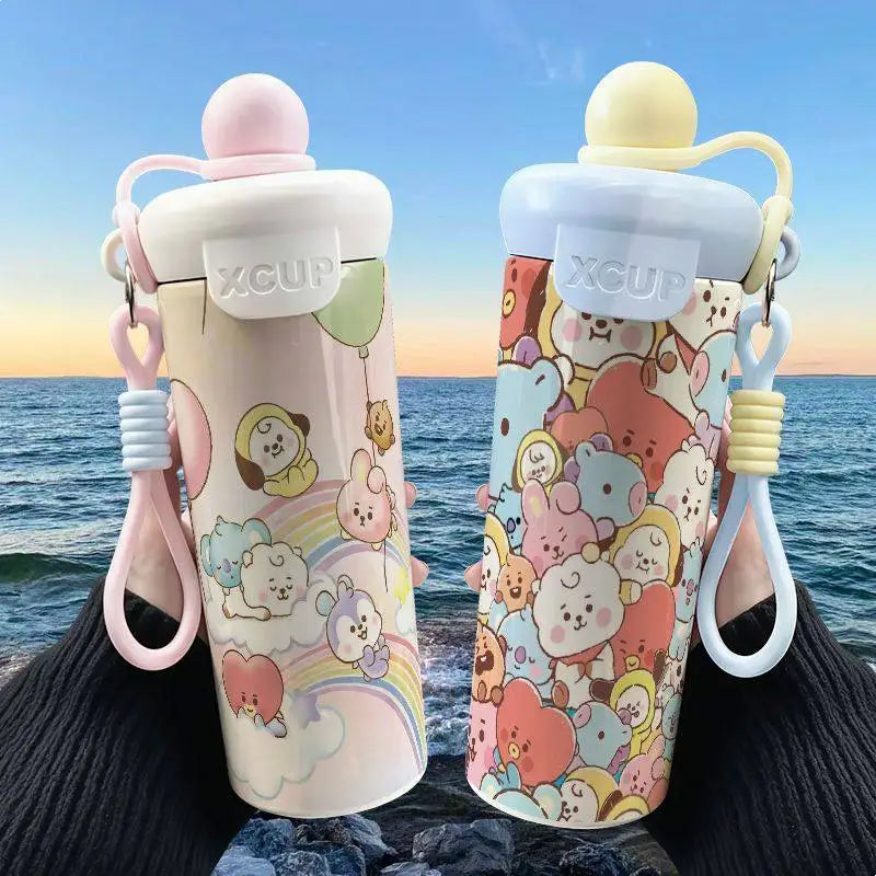 Cute Cartoon Bt21 600Ml Large Capacity Insulated