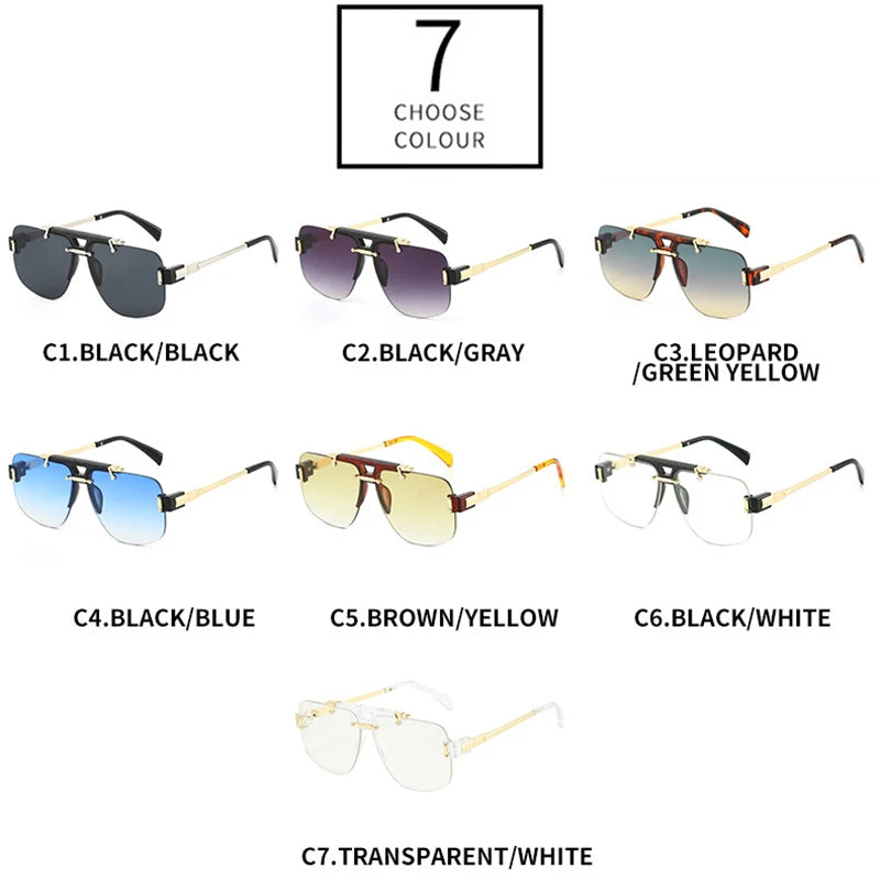 New Square Rimless Sunglasses