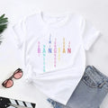 2025 New Letter Printed T-shirt Women's Loose Casual Fashion