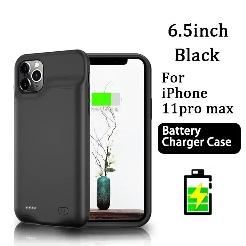 Battery Case for I-phone 12 11 14 13 15 16 Pro Max Mini Power Bank Charger Cover