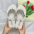 Fashion Flip Flops Women Summer Glass Diamond Slippers Women's Daily Outwear