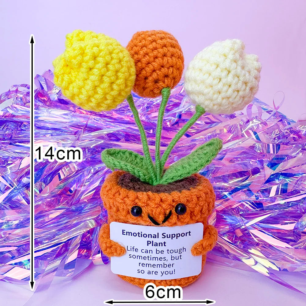 Handmade Mini Doll Funny Wool Gift for Friends or Lover Emotional Support Plant