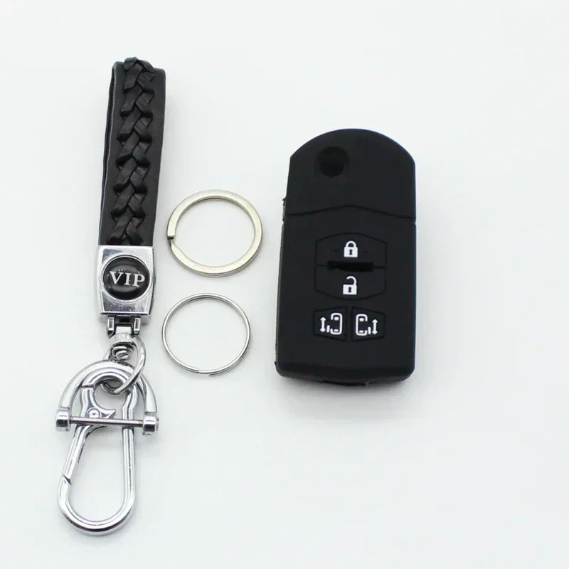 Xinyuexin 4 Buttons Flip Remote Key Shell for Mazda