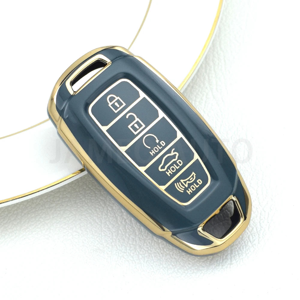 5 Buttons TPU Car Key Cover Case Shell for Hyundai I30 Ix35 Kona Encino Solaris Azera Grandeur Ig Accent TM Palisade Santa Fe