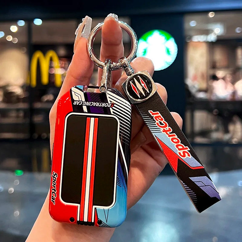 4 Buttons Racing Style Metal Car Key Case Fob Cover for Volvo