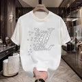 LV Luxury and Fashionable Pure Cotton Oversized Casual T-shirt Summer