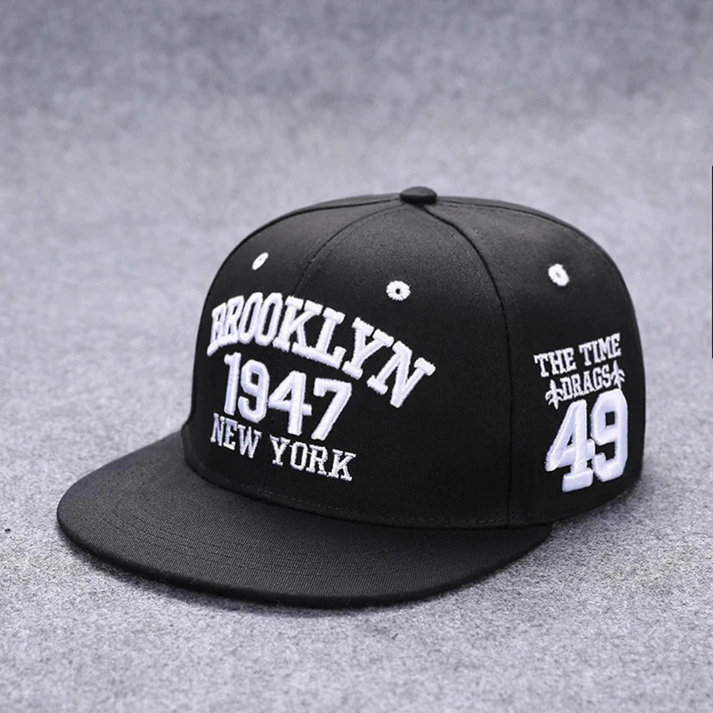 Funky Men's Letter Embroidery Tide All-match Flat Brim Baseball Cap Hip-hop Hat