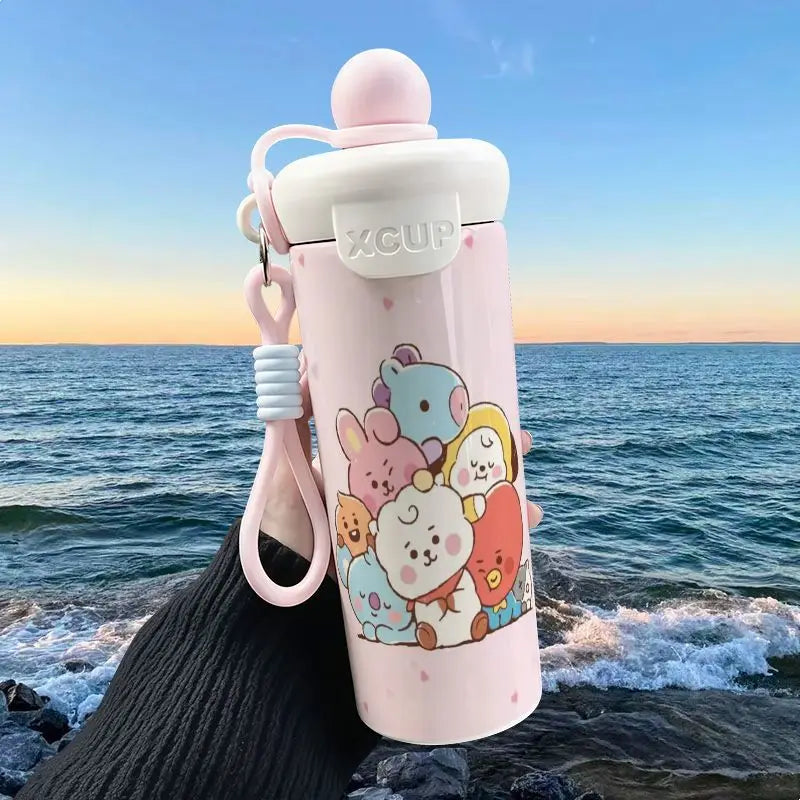 Cute Cartoon Bt21 600Ml Large Capacity Insulated