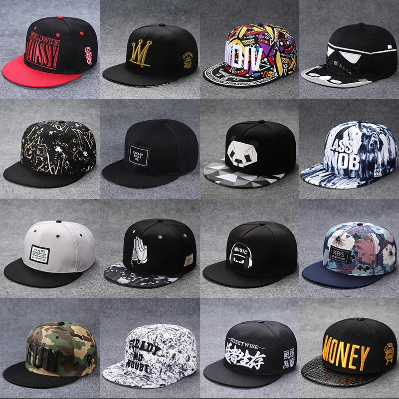 Funky Men's Letter Embroidery Tide All-match Flat Brim Baseball Cap Hip-hop Hat