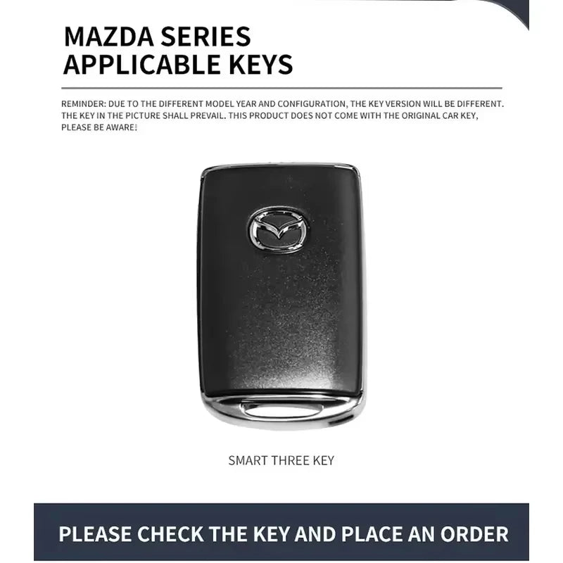 For Mazda 3 6 Alexa Leather Car Smart Key Case Cover