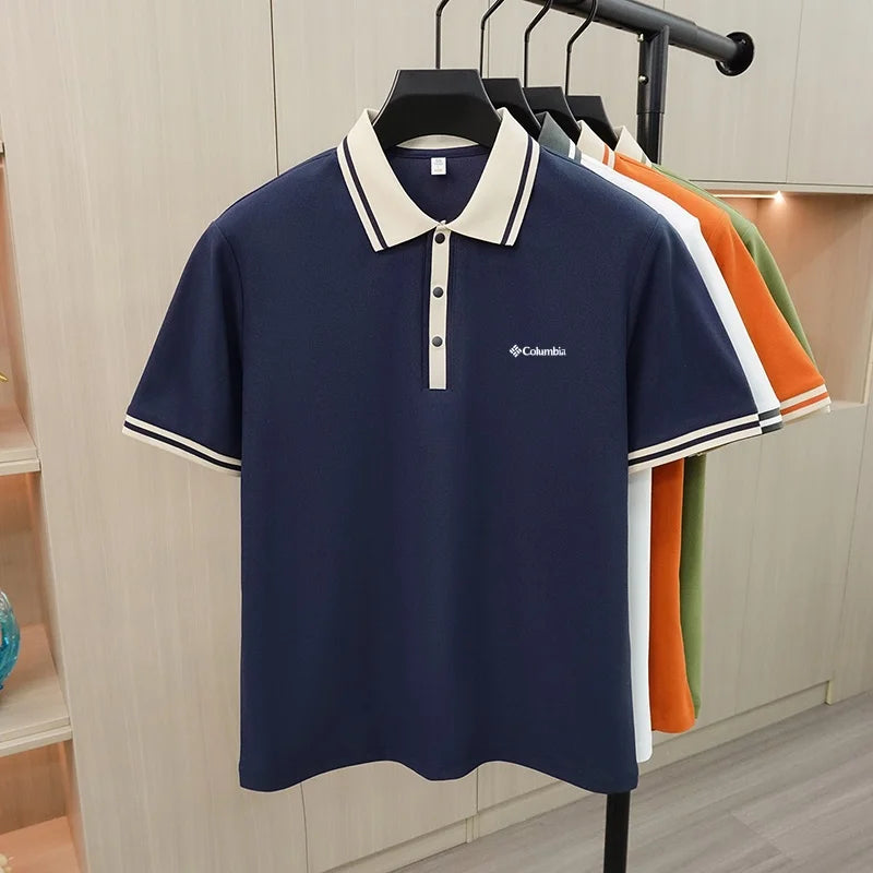 Business Casual Men's Letter Print Polo Shirt Summer Men's Wear