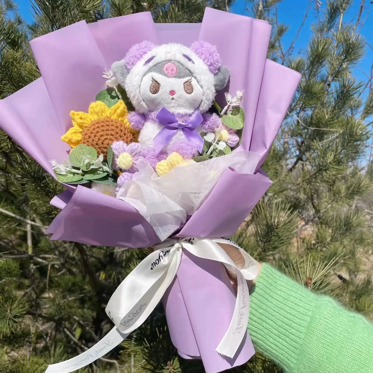 Hello Kitty Cat Dolls With Flowers Creative Bouquet Valentine gift