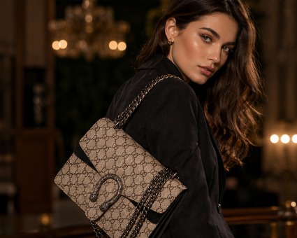 Gucci Lightweight Shoulder Bag with Magnetic Snap