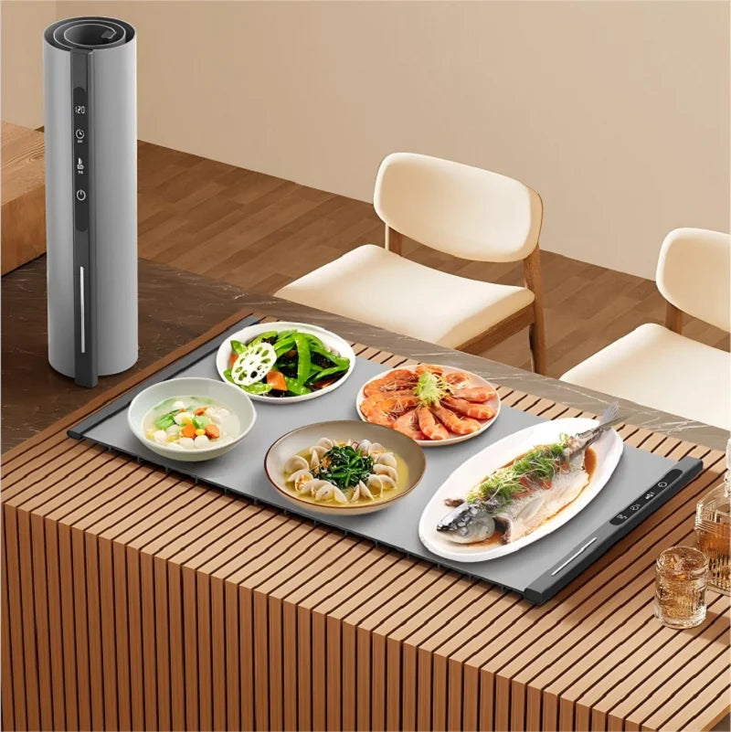 Electric Warming Tray Foldable Food Warmer Mat with 3 Tem Setting Fast