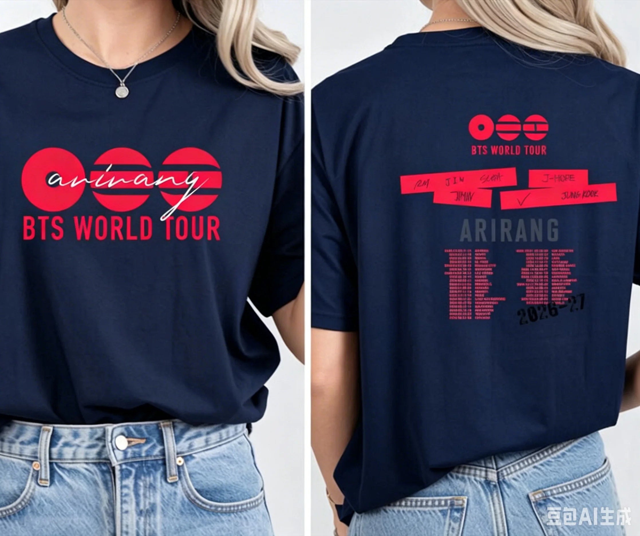 BTS Army World Tour 2026 Kpop Merch Comeback Tour Dates Arirang T-shirt Summer New Men Women Fashion CottonY2K Oversized T-Shirt