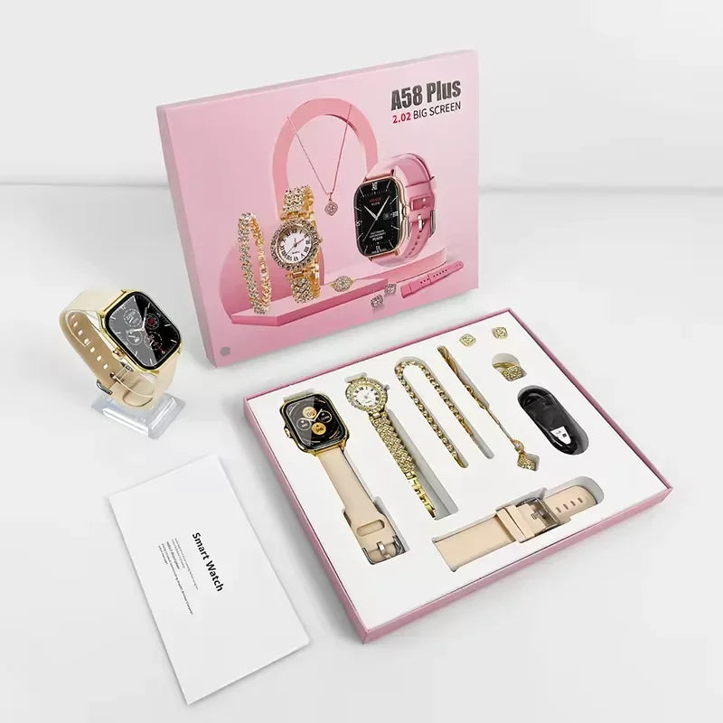 2026 Smart Watch 8 in 1 Necklace Earrings Bracelet Ring Valentine gift set