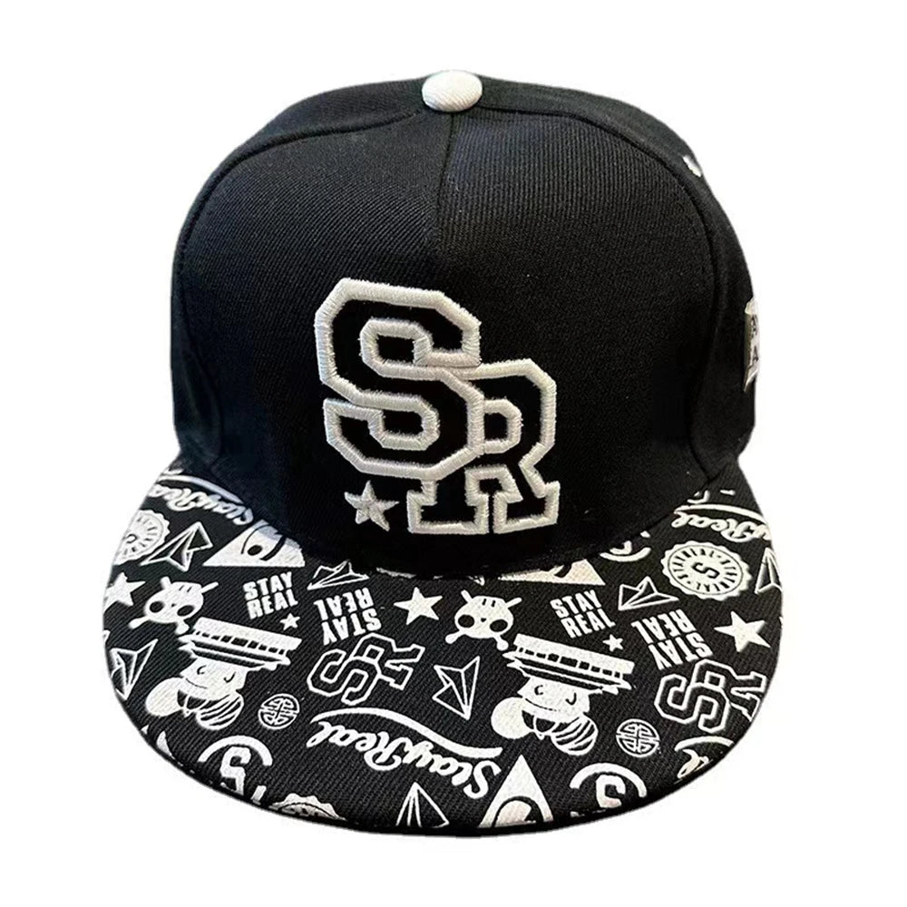Funky Men's Letter Embroidery Tide All-match Flat Brim Baseball Cap Hip-hop Hat