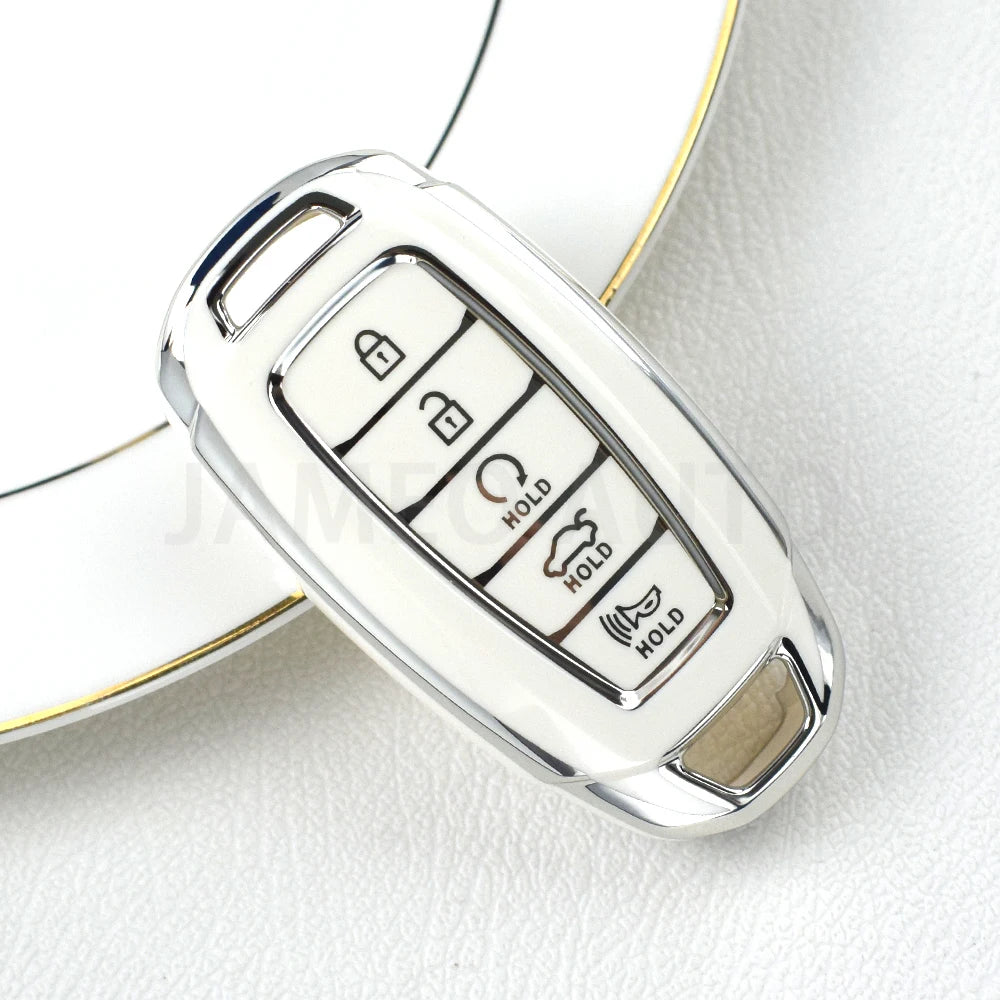 5 Buttons TPU Car Key Cover Case Shell for Hyundai I30 Ix35 Kona Encino Solaris Azera Grandeur Ig Accent TM Palisade Santa Fe
