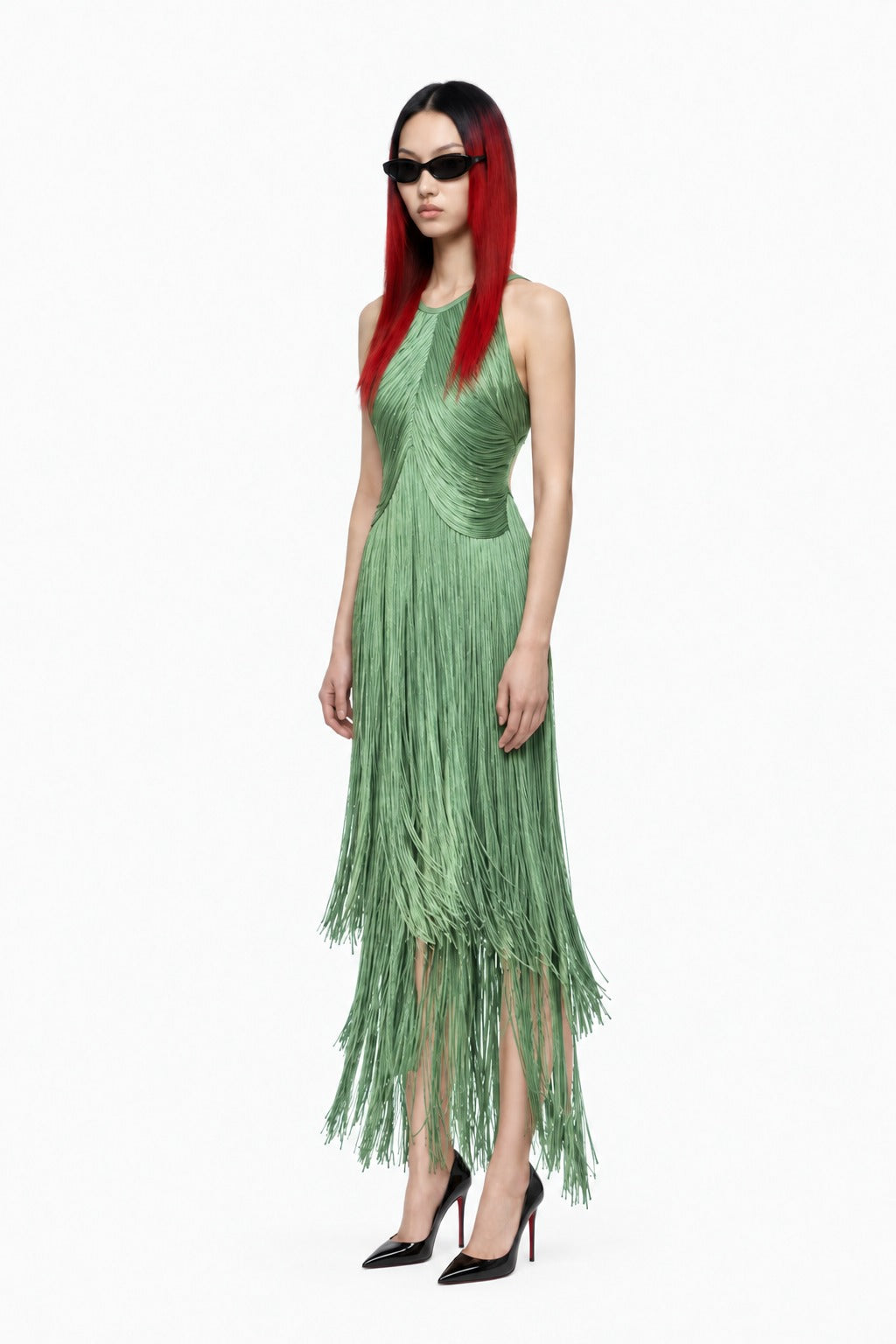 Women Dresses New Solid Color Hanging Neck Slim Fit Long Dress