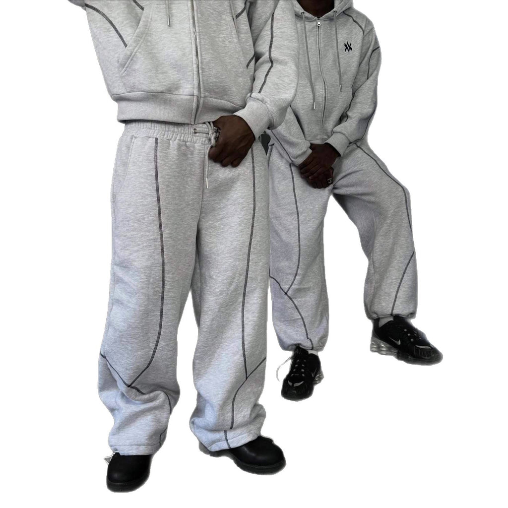 Street Hooded Cardigan Sweater Men's And Women's Same Loose Hooded Sweatpants Suit