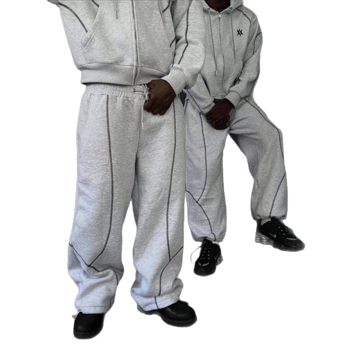 Street Hooded Cardigan Sweater Men's And Women's Same Loose Hooded Sweatpants Suit