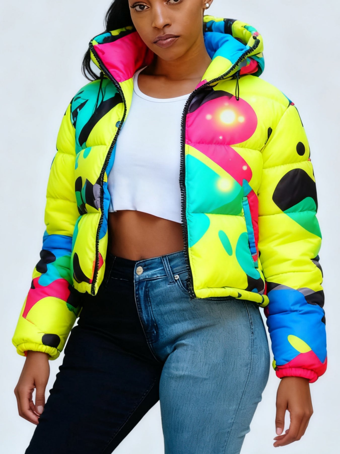 Women's Jackets, Cute Short Warm Coats, Fashionable Casual Cardigan Coats, Colorful Parkas