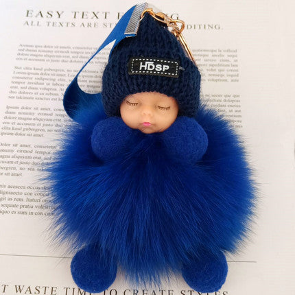 Fox FurPendant Sleeping Baby Backpack Fur Pendant