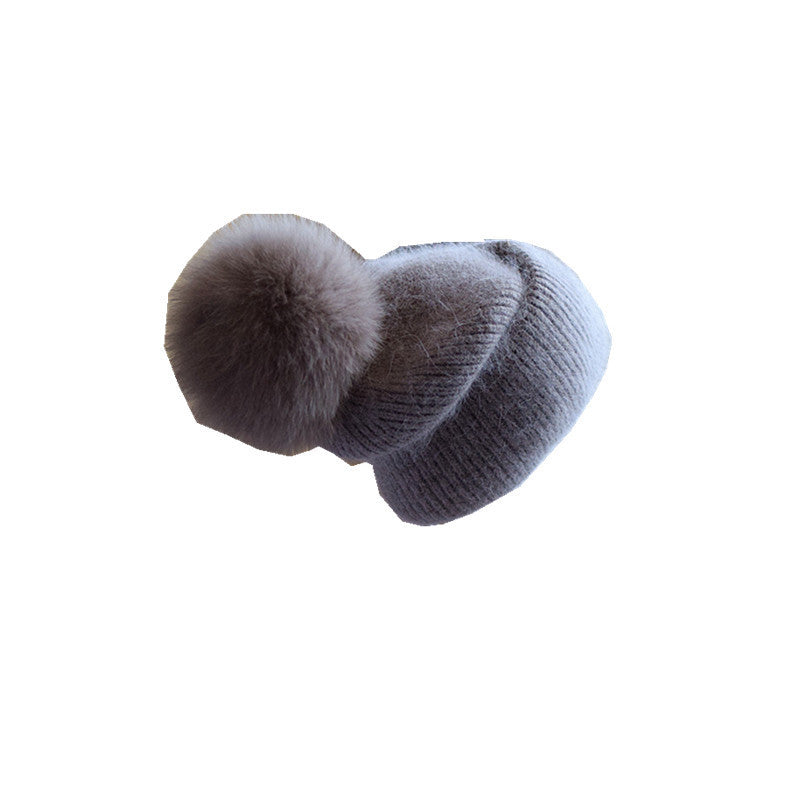 Women's Fashion Fox Fur Wool Cap
